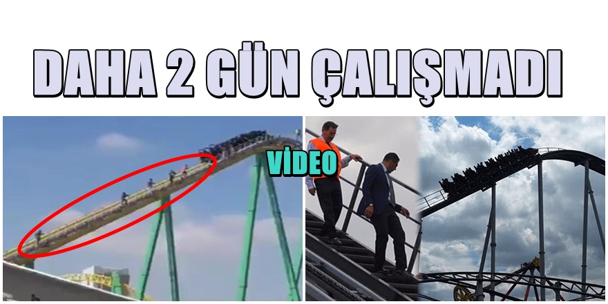 Ankapark'ta Roller Coaster Treni Havada Arızalandı