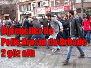 Üniversiteli Öğrenciler İle Polis Arasın da Arbade Çıktı