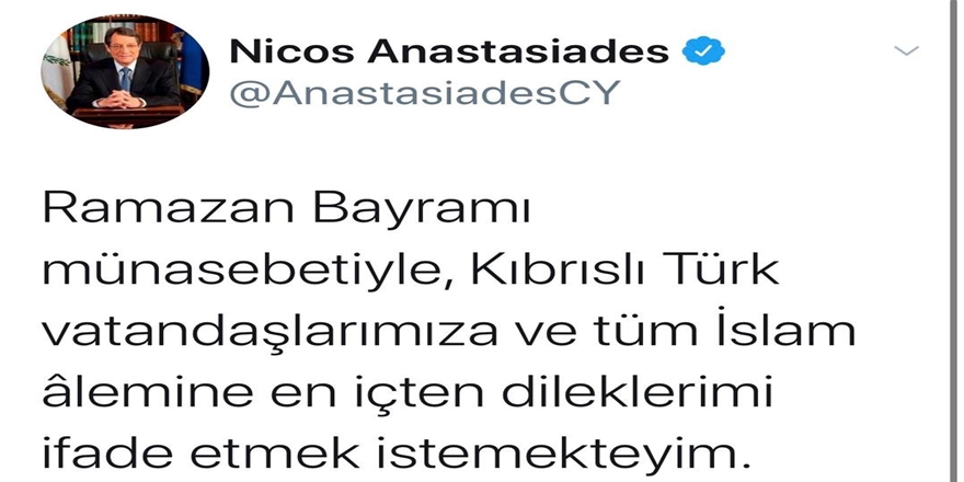 KIBRIS RUM LİDERİ NİKOS RAMAZAN BAYRAMINIZ KUTLU OLSUN DEDİ OLAY OLDU