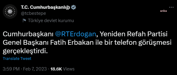 Cumhurbaşkanı Erdoğan, Yeniden Refah Partisi Genel Başkanı Erbakan İle Görüştü