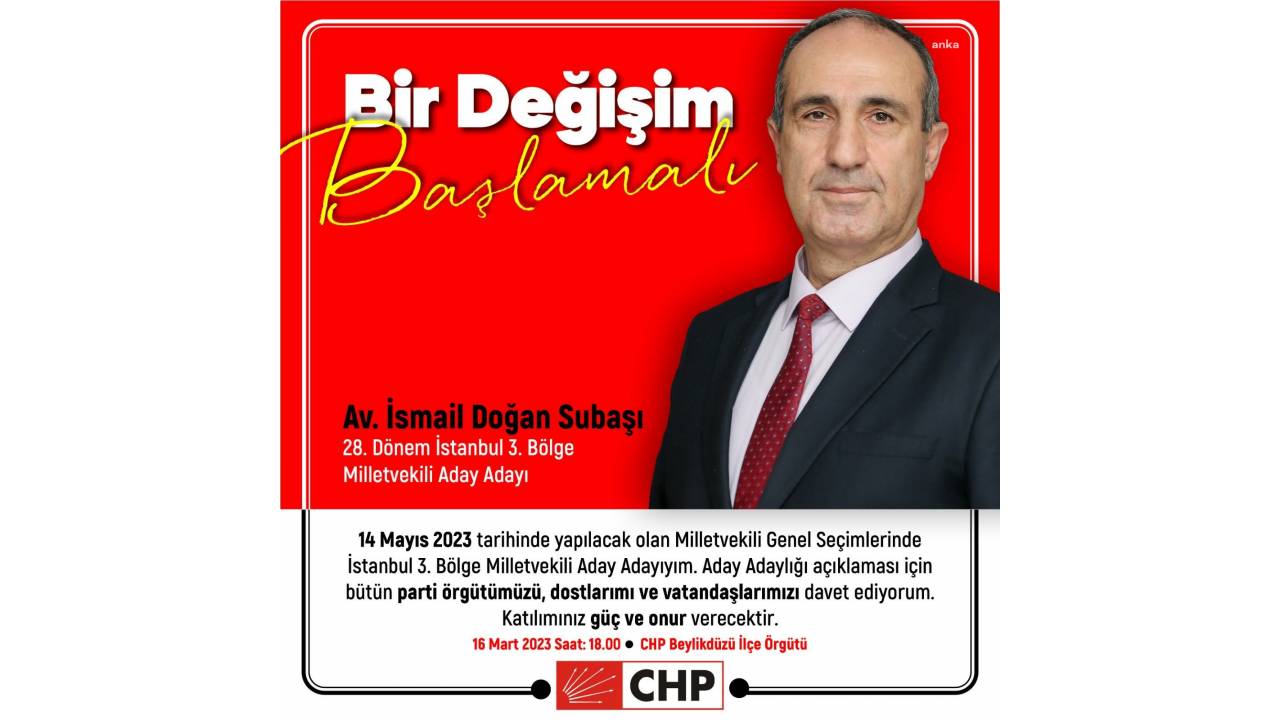 Chp'li Doğan Subaşı, Milletvekili Aday Adaylığı İçin İbb Ve Beylikdüzü Meclis Üyeliklerinden İstifa Etti