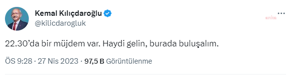 Kılıçdaroğlu: “22.30’da Bir Müjdem Var. Haydi Gelin, Burada Buluşalım”