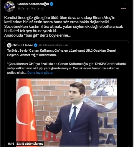 Kaftancıoğlu'ndan Ülkü Ocakları Başkanı'nın Sözlerine Tepki: "anadolu'da 'bas Git' Deriz Böylelerine"