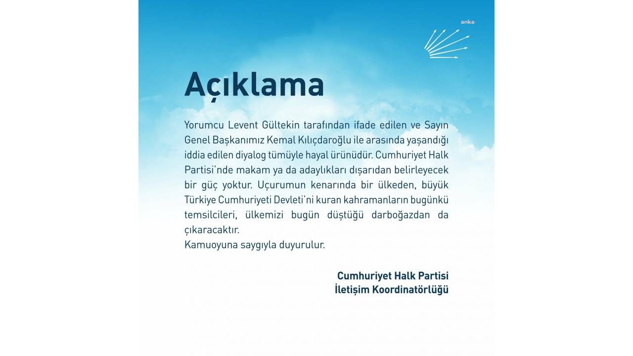 Chp: “makam Ya Da Adaylıkları Dışarıdan Belirleyecek Bir Güç Yoktur”