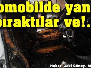 Kilitli kaldığı otomobilde yangın çıkardı