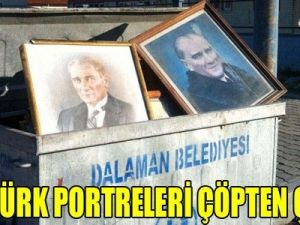 Atatürk portreleri çöpten çıktı