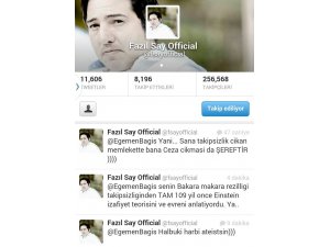 FAZIL SAY'DAN EGEMEN BAĞIŞ'A 'ATEİSTSİN' TWEETİ!