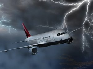 BAKAN UÇAĞINA YILDIRIM ÇARPTI