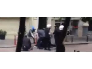 DAYAĞI YİYEN EYLEMCİ ŞİKAYETÇİ POLİS