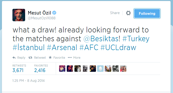 MESUT ÖZİL'DEN BEŞİKTAŞ'A MESAJ