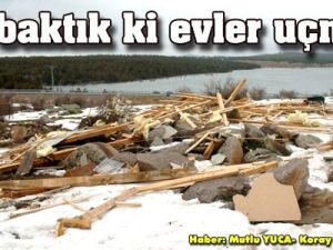 Hortum yayla evlerini yıktı