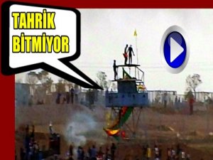 SINIRDA NÖBET KULÜBESİNE PYD BAYRAĞI ASTILAR