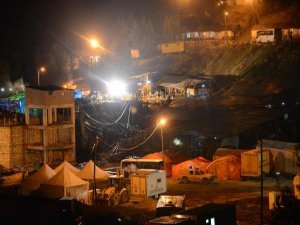 ERMENEK MADEN OCAĞINDA, İSTİNAT DUVARI ÇÖKTÜ