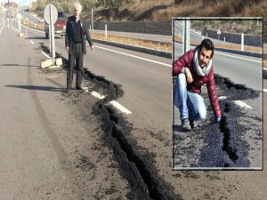 BÖLÜNMÜŞ YOLDA DEV ÇATLAK OLUŞTU