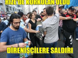Rize'de 150 Kişi Direnişçilere Saldırdı