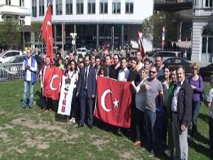 BELÇİKA'DA TÜRKLERDEN PROTESTO