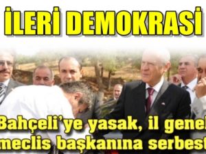 Devlet Bahçeli'ye yasak, il genel meclis başkanına serbest