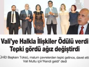 Vali Mutlu'ya Verilen Ödül Pes Dedirtti!