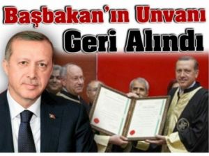 Erdoğan'ın Fahri Doktorası Geri Alındı!