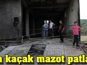 5 ton kaçak mazot patlamış