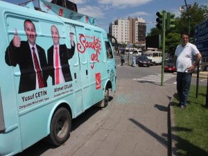 'MİLLİ İTTİFAK SEÇİM MİNİBÜSÜNE SALDIRI