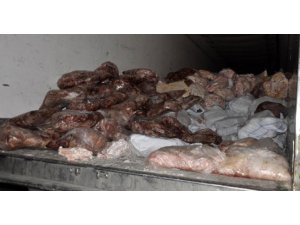 KIRK YILLIK DONDURULMUŞ KAÇAK ETLER ELE GEÇİRİLDİ