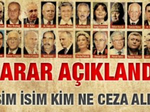 Ergenekon'da karar açıklanıyor! İşte isim isim verilen cezalar