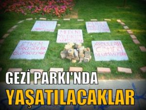 Gezi Parkı'nda Temsili Mezar