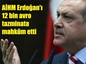 AİHM Erdoğan'ı 12 bin avro tazminata mahkûm etti