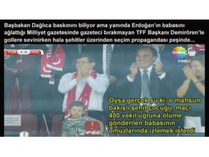 DAVUTOĞLU'NUN ŞEHİT ÇOCUĞU ŞOVUNA BÜYÜK TEPKİ