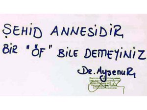 DOKTORDAN 'ŞEHİT ANNESİDİR BİR 'ÖF' BİLE DEMEYİNİZ" NOTU