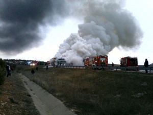 Ankara'da yolcu otobüsü alev aldı