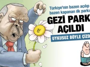 Açılıp kapanan Gezi Parkı Uykusuz'un kapağında