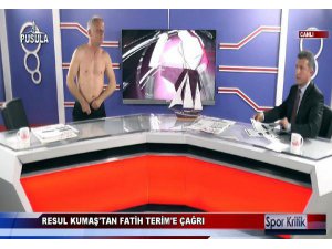 SPOR YORUMCUSU CANLI YAYINDA SOYUNARAK TERİM'DEN DESTEK İSTEDİ