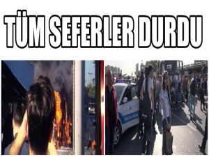 İSTANBUL'DA METROBÜSTE YANGIN VE PATLAMA