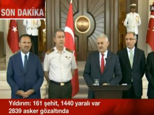 FLAŞ; BAŞBAKAN VE GENELKURMAY BAŞKANI BİRLİKTE AÇIKLAMA YAPIYOR