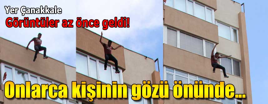 5 KATLI BİNANIN ÇATISINDAN ATLADI; BÖYLE GÖRÜNTÜLENDİ