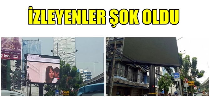 BELEDİYENİN DEV PANOSUNDA PORNO FİLM REZALETİ