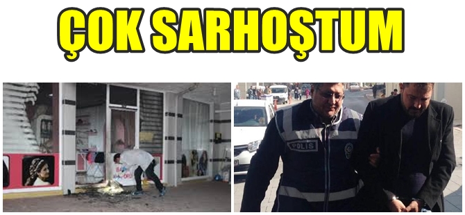 SEVGİLİSİ İLE KAVGA ETTİ DÜKKANI YAKTI