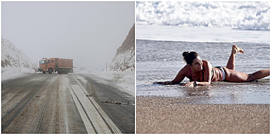 BU İKİ FOTOĞRAF AYNI GÜN ANTALYA'DA ÇEKİLDİ