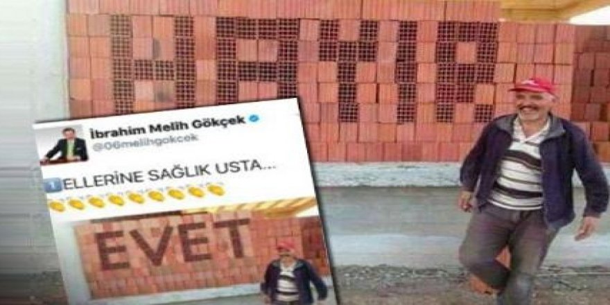 Melih Gökçek işçilerin 'Hayır' fotoğrafını montajlayıp 'Evet' yaptı