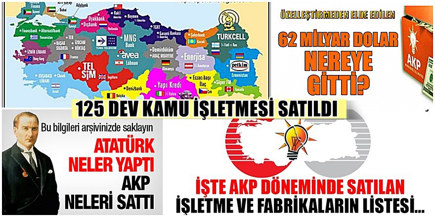 AKP 14 yılda neleri sattı, kaç para aldı, nereye harcadı