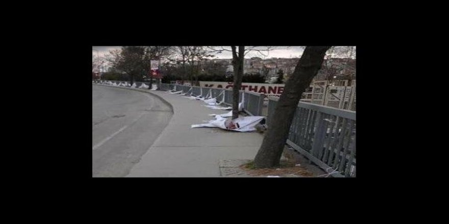 CHP'nin 'Hayır' pankartlarına saldırı