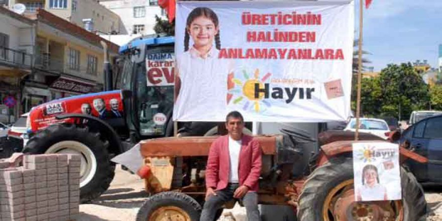 Antalya'da antika traktörle ' Hayır Kampanyası'