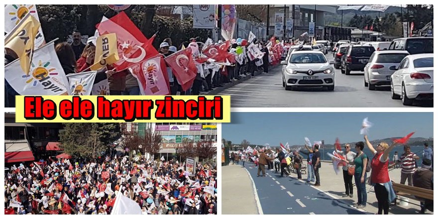 İstanbul'da İnsan zinciri ile ' Hayır ' eylemi