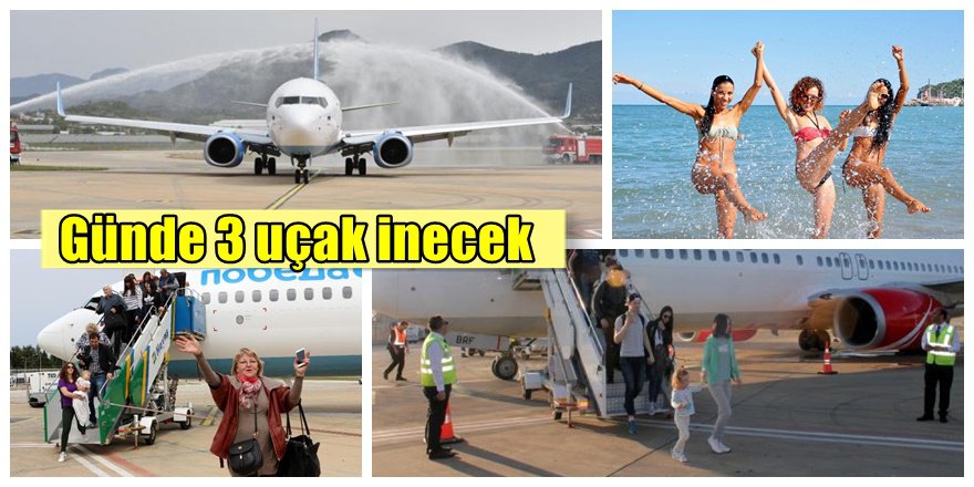 Antalya'da ilk Rus Yolcu uçağına muhteşem karşılama