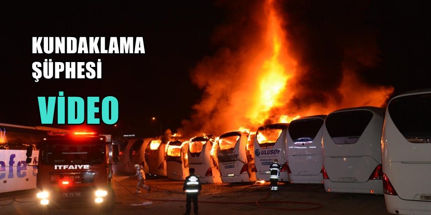 Bursa'da yangın gecesi ; 7 yolcu otobüsü yandı