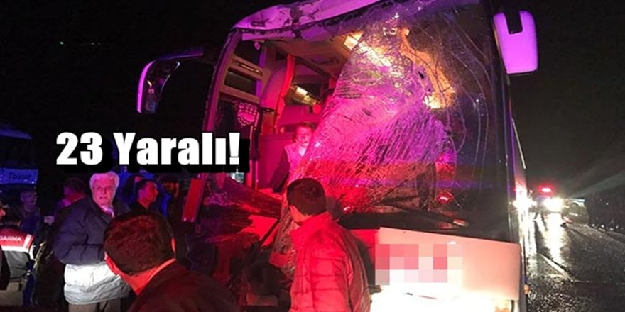 Aynı firmaya ait yolcu otobüsleri çarpıştı: 23 yaralı