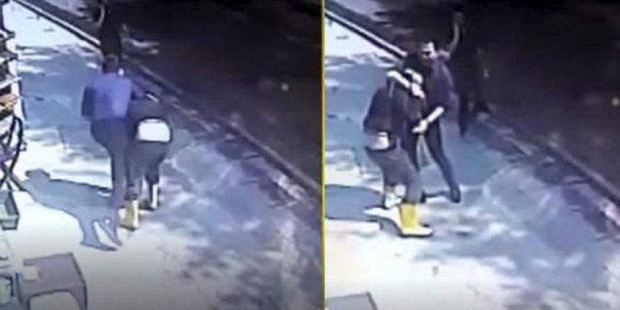 Annesini sokak ortasında dövdü