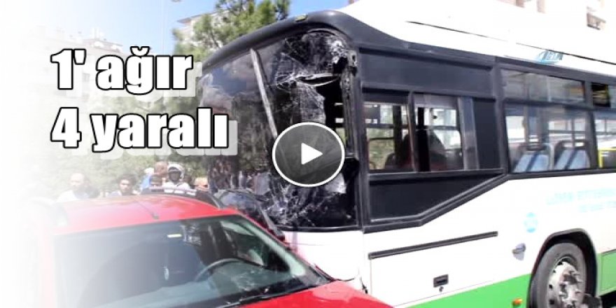 Kayseri'de freni patlayan otobüs 5 otomobili biçti